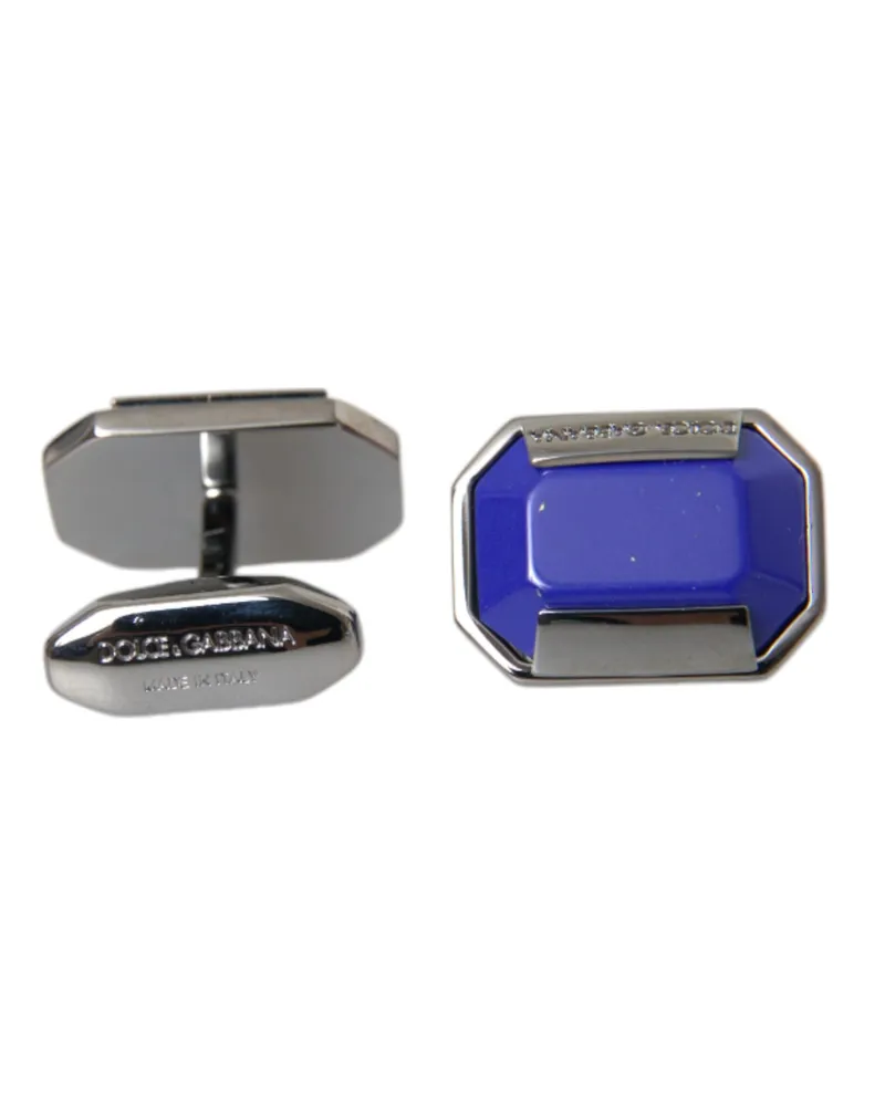 Dolce & Gabbana Men's Silver Plated Brass Pin Crystal Cufflinks Accessory Silver