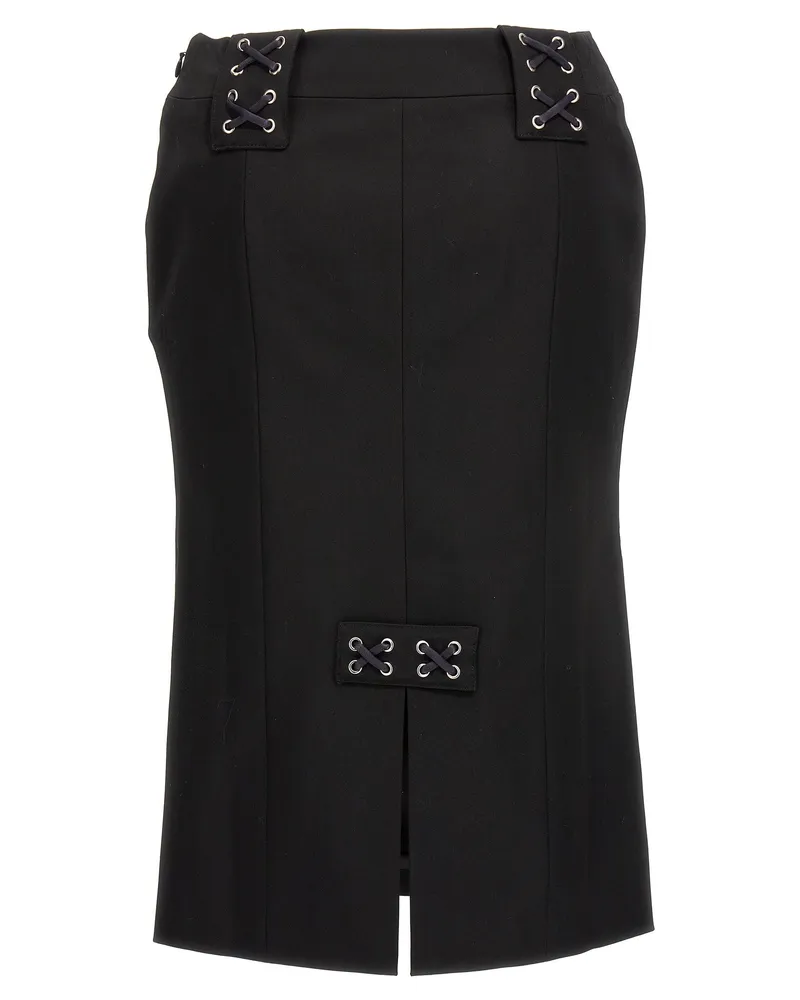 Alessandra Rich Women's Black Wool Midi Skirt Black