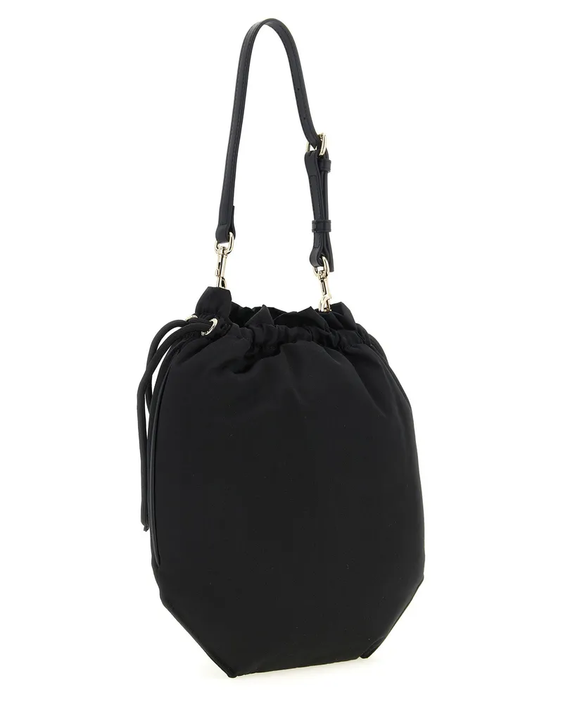 Vivienne Westwood Moiré Drawstring Bucket Bag — Black Black