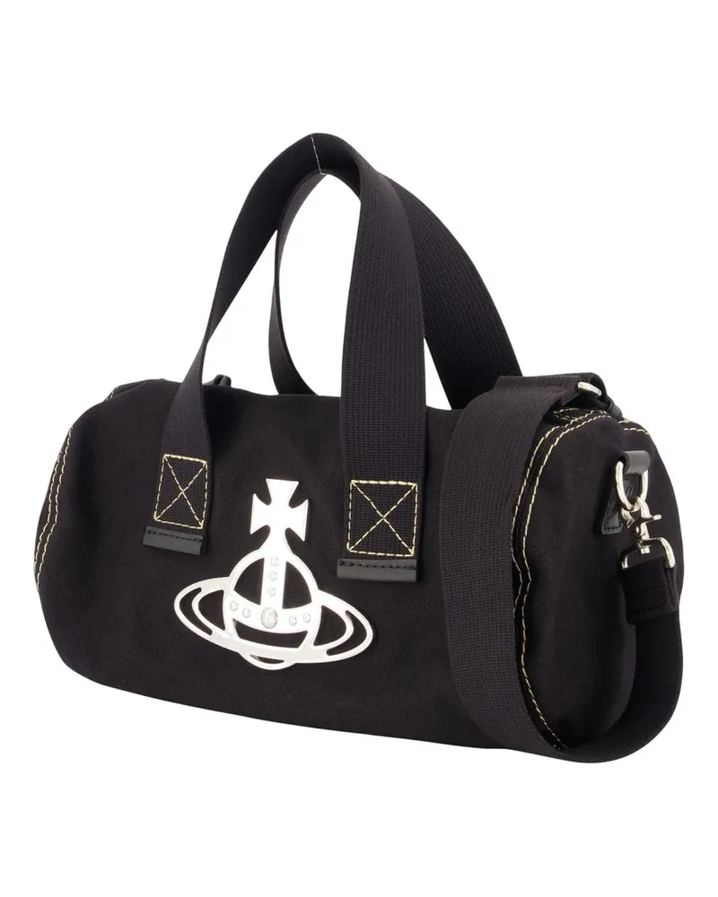 Vivienne Westwood Unisex Paul Cylinder Crossbody -  Canvas Black Bags Crossbodies Black