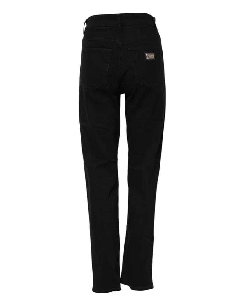 Dolce & Gabbana Women's Black Boyfriend Cotton Stretch Denim Jeans Elastane Clothing Black