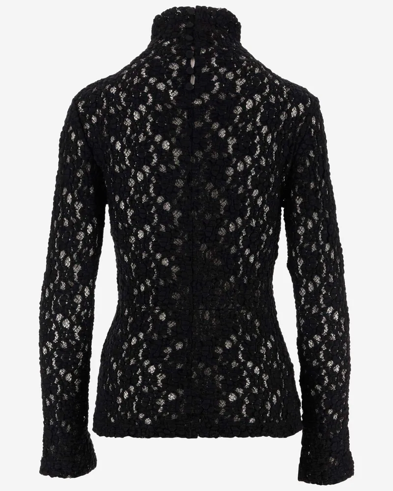 Chloé Women's Lace Top Black Cotton Knitwear Sweater Black