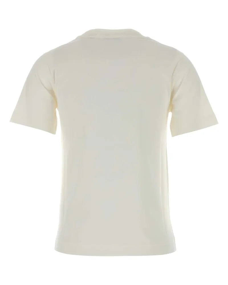 Burberry Women White Cotton T-Shirt Chalk Exterior White
