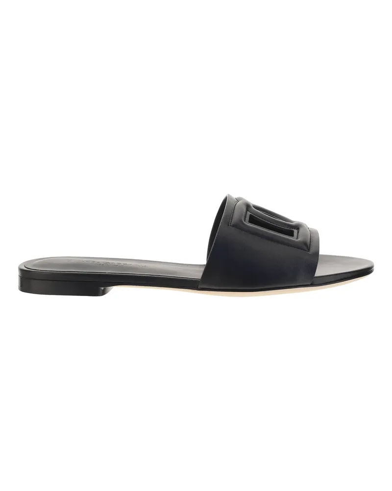 Dolce & Gabbana Women's Millenials Sandals Nero Upper Calf Leather Bos Taurus Black