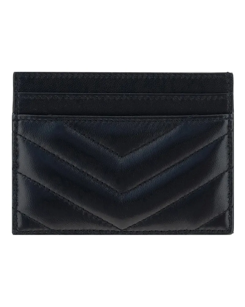 Saint Laurent Women's Card Holder Lambskin Black Wallets & Purses Black