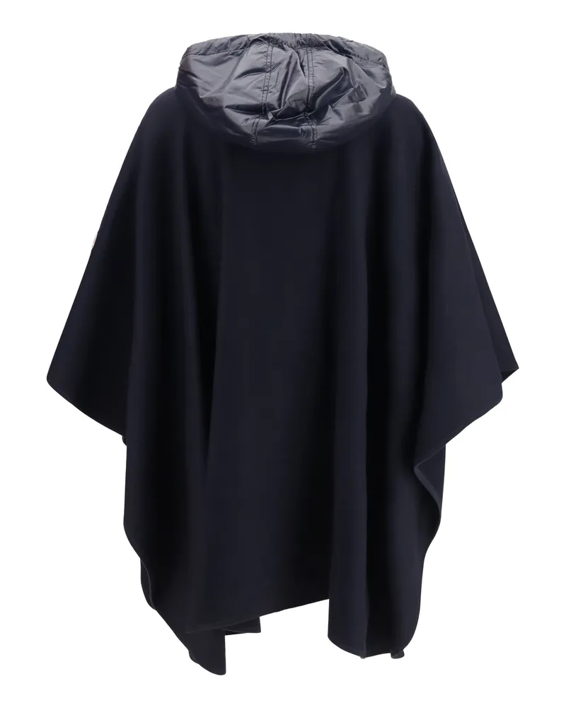 Moncler Women's Cape Padded Wool-Blend Navy Fleece Wool (ovis Aries) Scarf Scarfs Navy