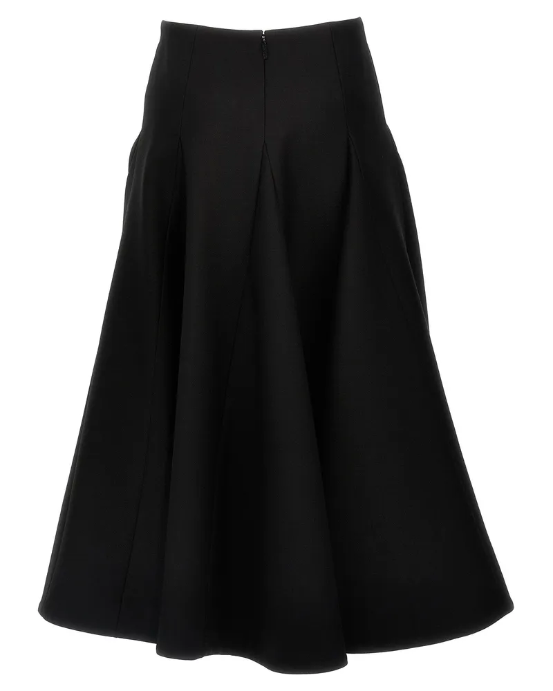 Valentino Garavani Solid Crepe Couture Skirt — Black Black