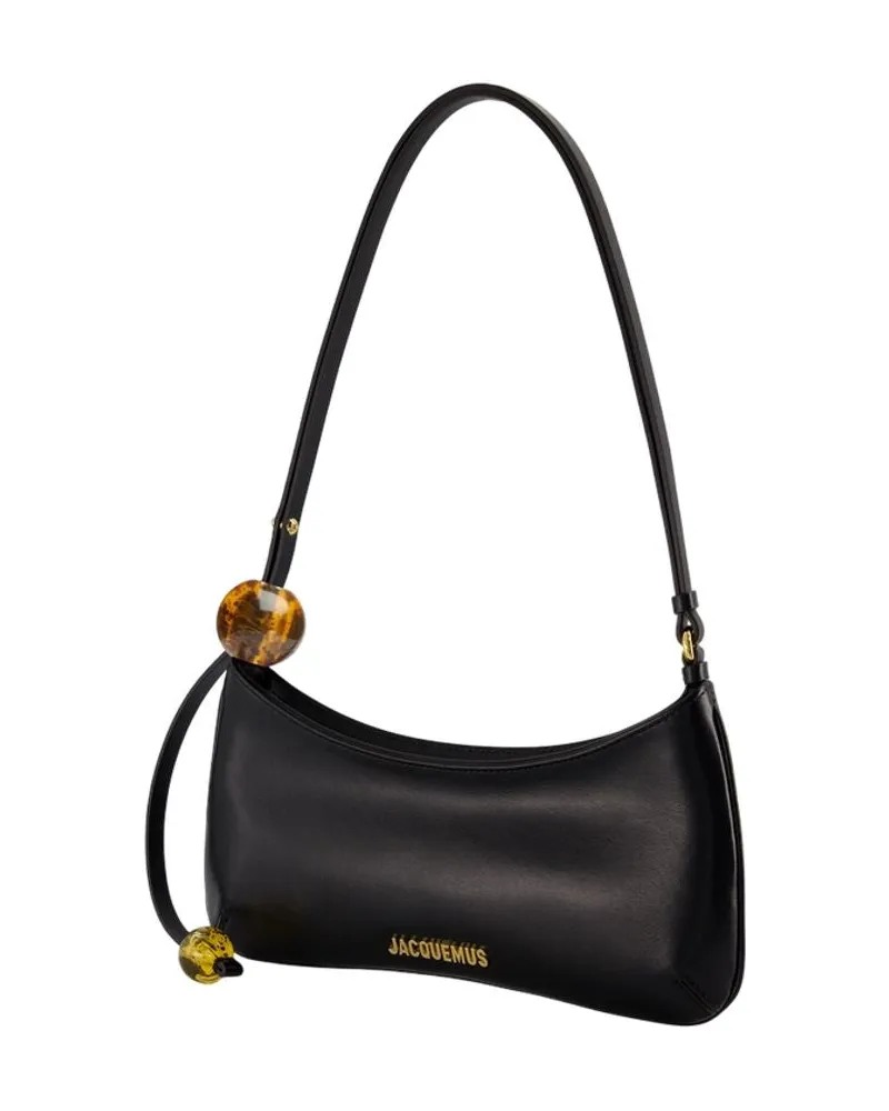 Jacquemus Women's Le Bisou Perle -  Leather Black Cowhide Bags Shoulder-Hobo-Bags Black