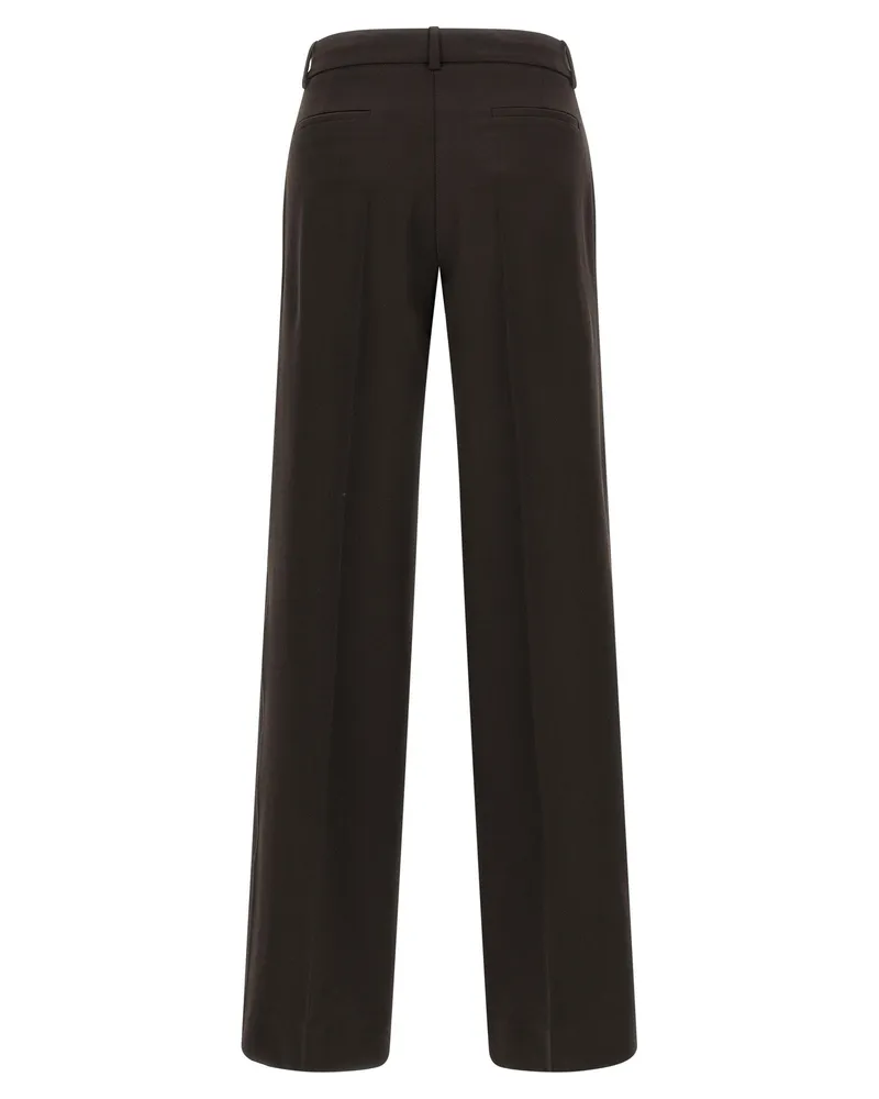 P.A.R.O.S.H. Virgin Wool Gabardine Trousers — Brown Brown