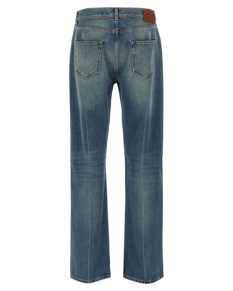 Alexander McQueen Stonewashed Denim Jeans — Blue Blue