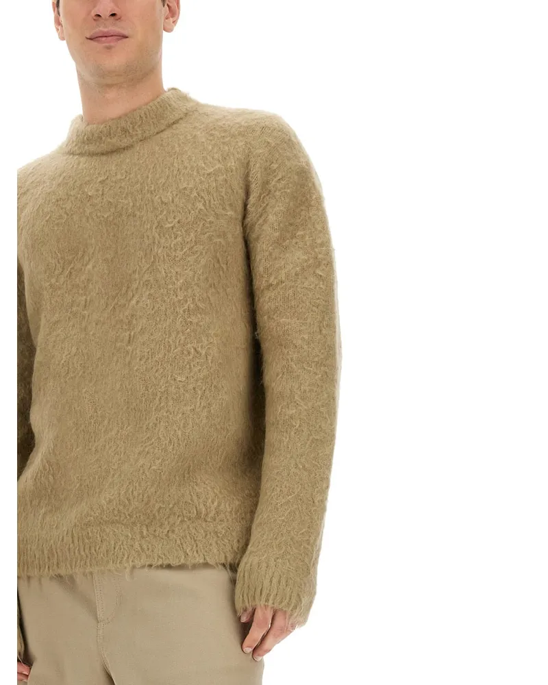 Acne Studios Wool-Mohair Blend Sweater — Beige Beige