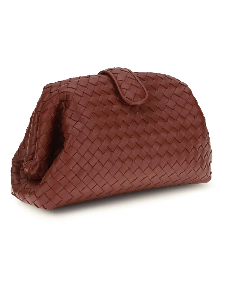 Bottega Veneta Women's Clutch Lauren 1980 Lava Red Red-Brass V Lamb Leather Bags Red/brass Red