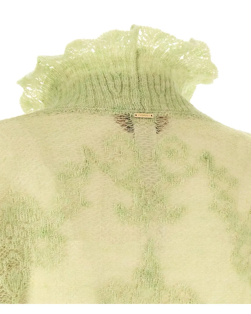 Twin-Set Jacquard Alpaca-Blend Sweater — sage green Sage