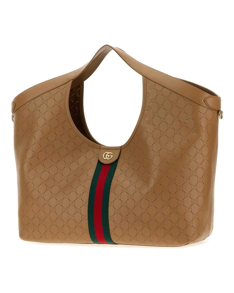 Gucci Women's Ophidia Shoulder Bag Beige Leather Beige