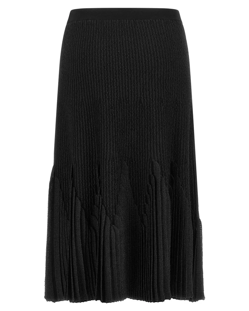 Elisabetta Franchi Pleated Knit Skirt — Black Black