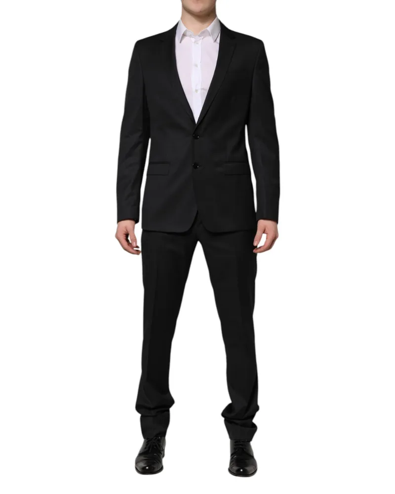 Dolce & Gabbana Men's Dark Gray Martini 2 Pc Single Breasted Suit Virgin Wool Gray