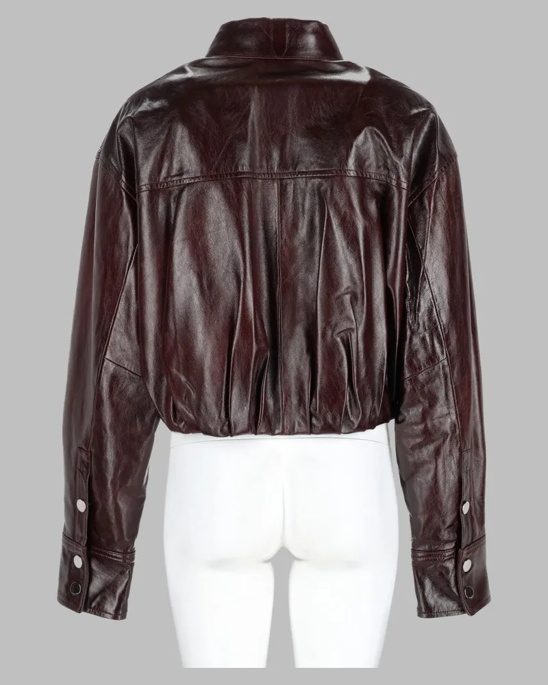 SPORTMAX Boxy Nappa Leather Jacket — Purple Purple
