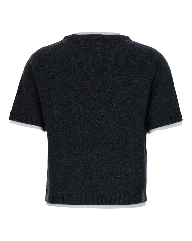 Semicouture Women Knit Sweater Aida Popeline Cashmere Grey Wool Tops Top Gray