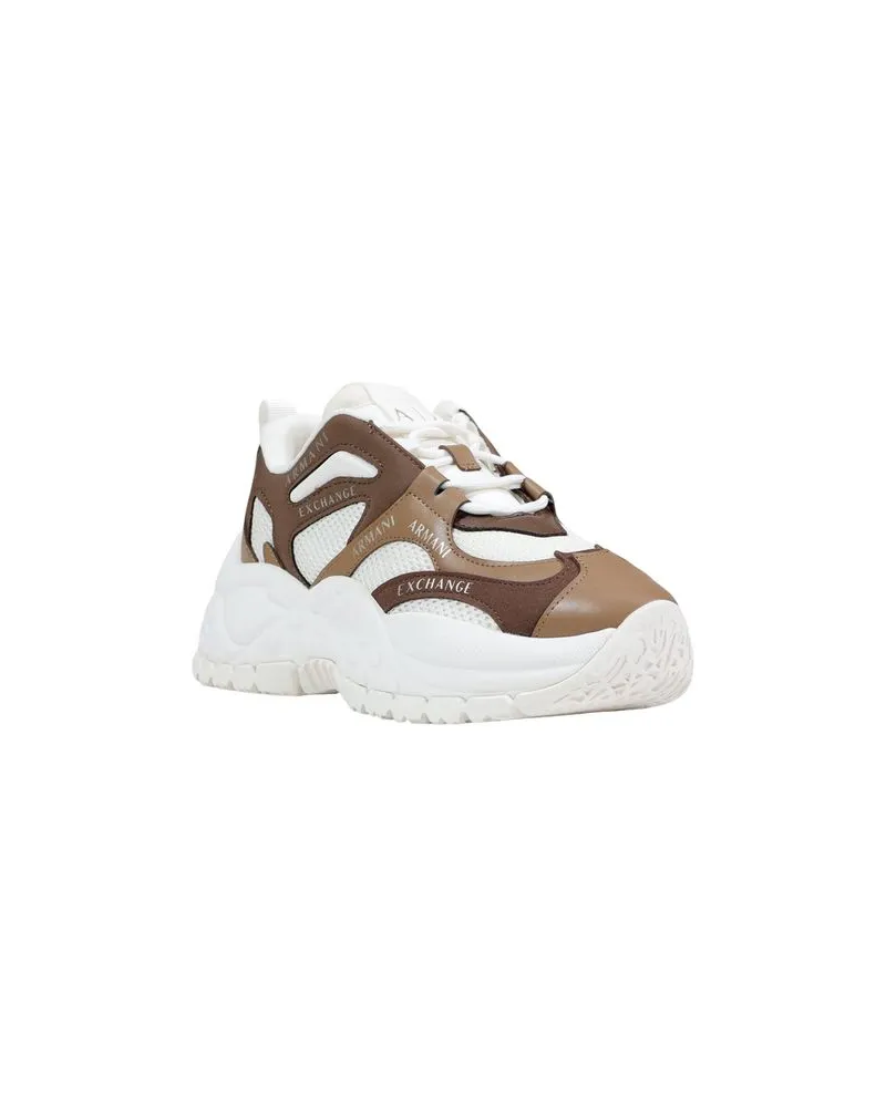Armani Exchange Bicolor Chunky Sneakers — Brown Brown