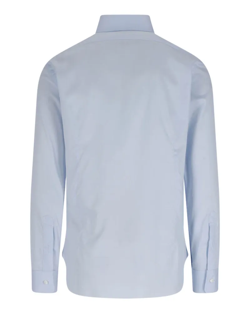 BARBA Men's Shirts Blue Cotone Blue