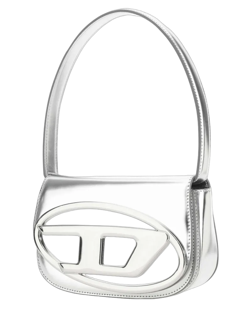 Diesel Women's Silver Leather 1dr Shoulder Bag H0535 Bovine Silver