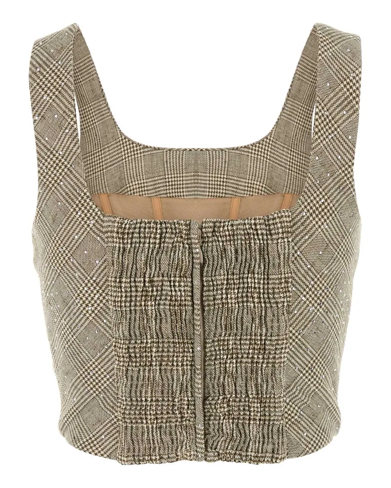 Giuseppe di Morabito Women's Embroidered Cotton Blend Bodice Beige Maglie Sweater Beige