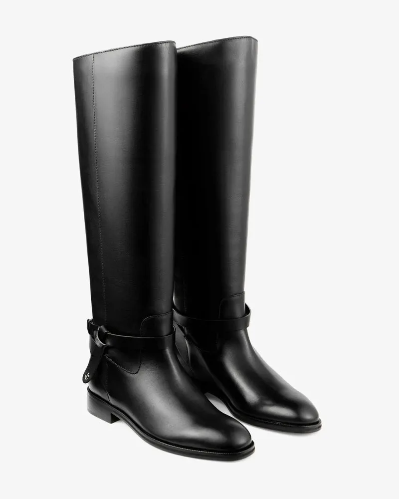 Jimmy Choo Leather Knee-High Boot — Black Black