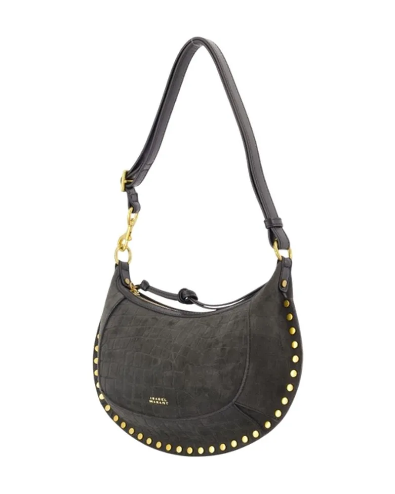 Isabel Marant Women's Oskan Moon Shoulder Bag -  Leather Black Goatskin Shoulder-Hobo-Bags Black