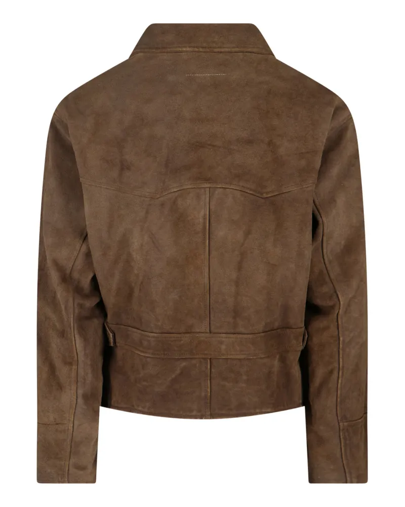 Maison Margiela Men's Jackets Brown Cow Leather Brown