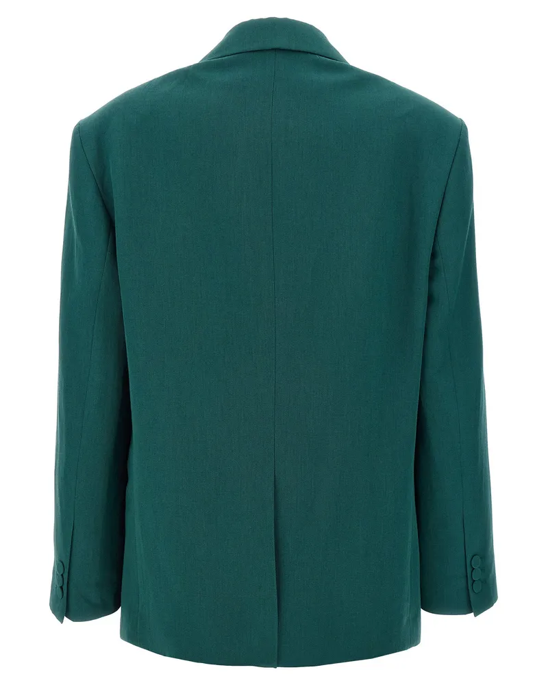 Dries van Noten Birdy Blazer — Teal Teal