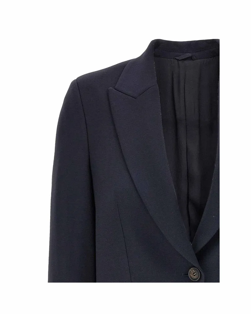 Brunello Cucinelli Tailored Wool Blazer — Navy Navy
