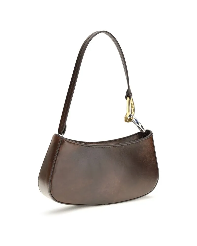 STAUD Women's Brown Calf Leather Bos Taurus Shoulder Bag Brown