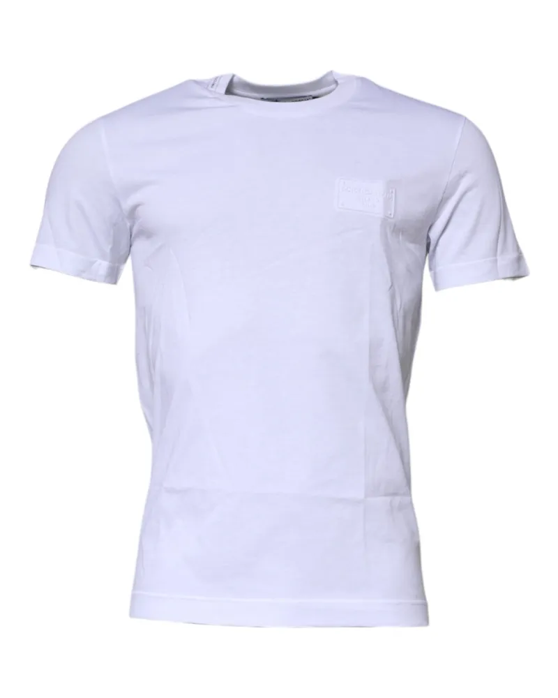 Dolce & Gabbana Logo Plaque Cotton T-Shirt — White White