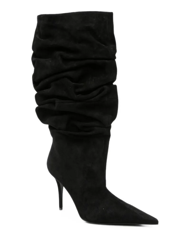 Amina Muaddi Boot — Black Black