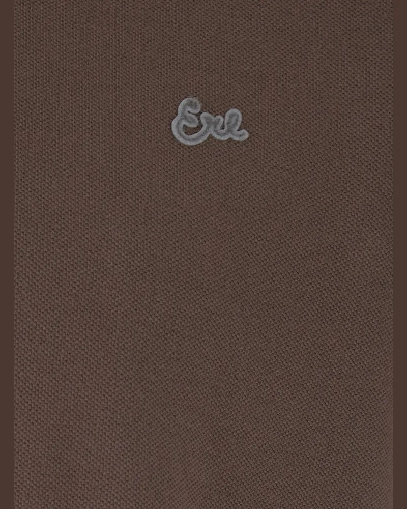 ERL Classic Collar Cotton Polo — Brown Brown