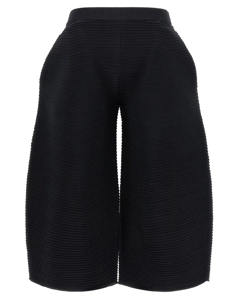 Issey Miyake Corrugated Knit Trousers — Black Black