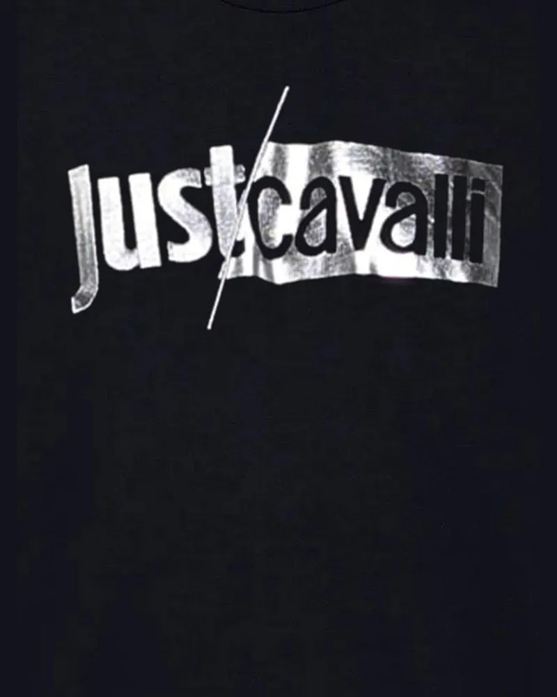 Just Cavalli Men's T-Shirt Cotton Black T-Shirts And Polos Black