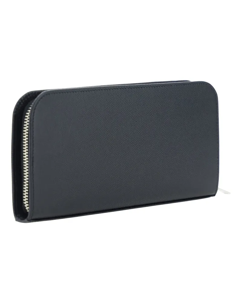 Saint Laurent Grain de Poudre Leather Wallet — Black Black