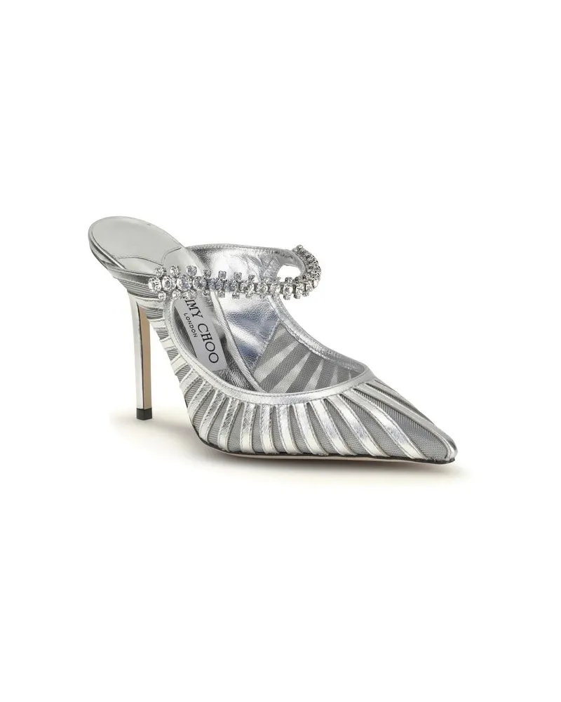 Jimmy Choo Women's Silver Leather High Heel Pumps Silver