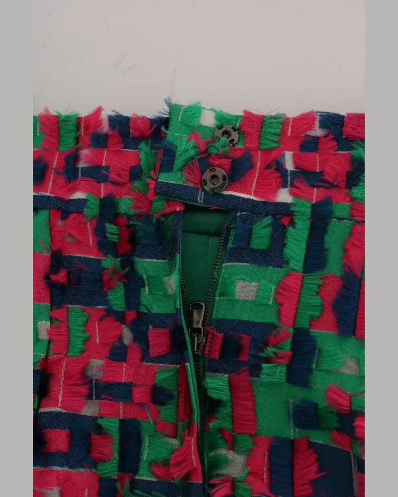 Dolce & Gabbana Women's Pink Green Jacquard Pencil Skirt Polyester Multicolor