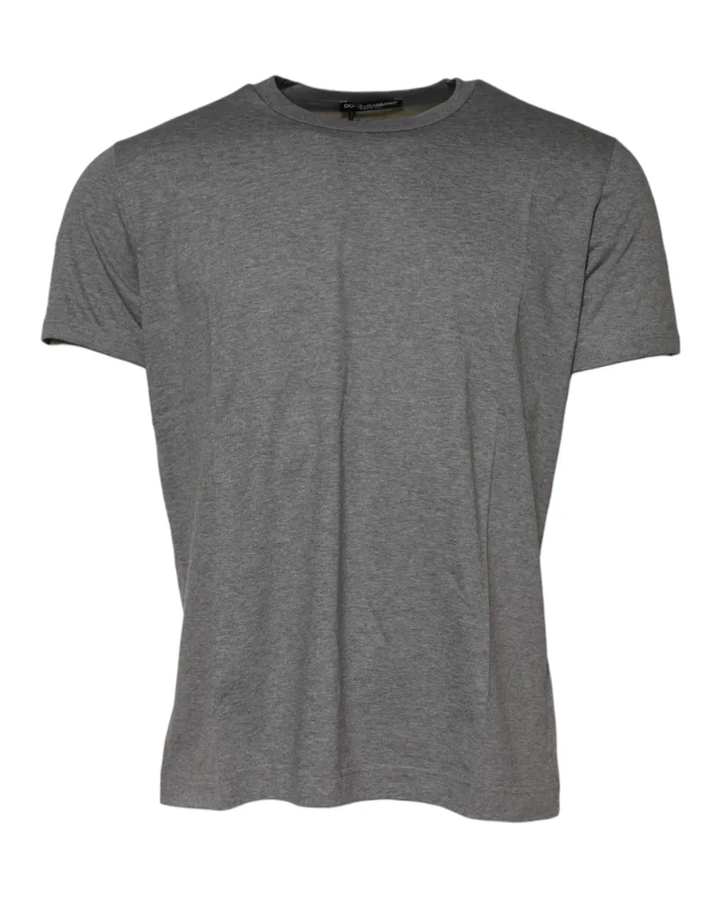 Dolce & Gabbana Men's Gray Cotton Crew Neck Short Sleeves T-Shirt Gray