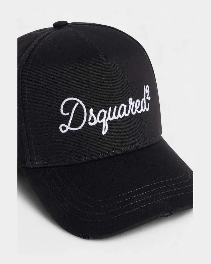 Dsquared2 BCM097605C00001 Logo-Embroidered Baseball Cap — Black Black