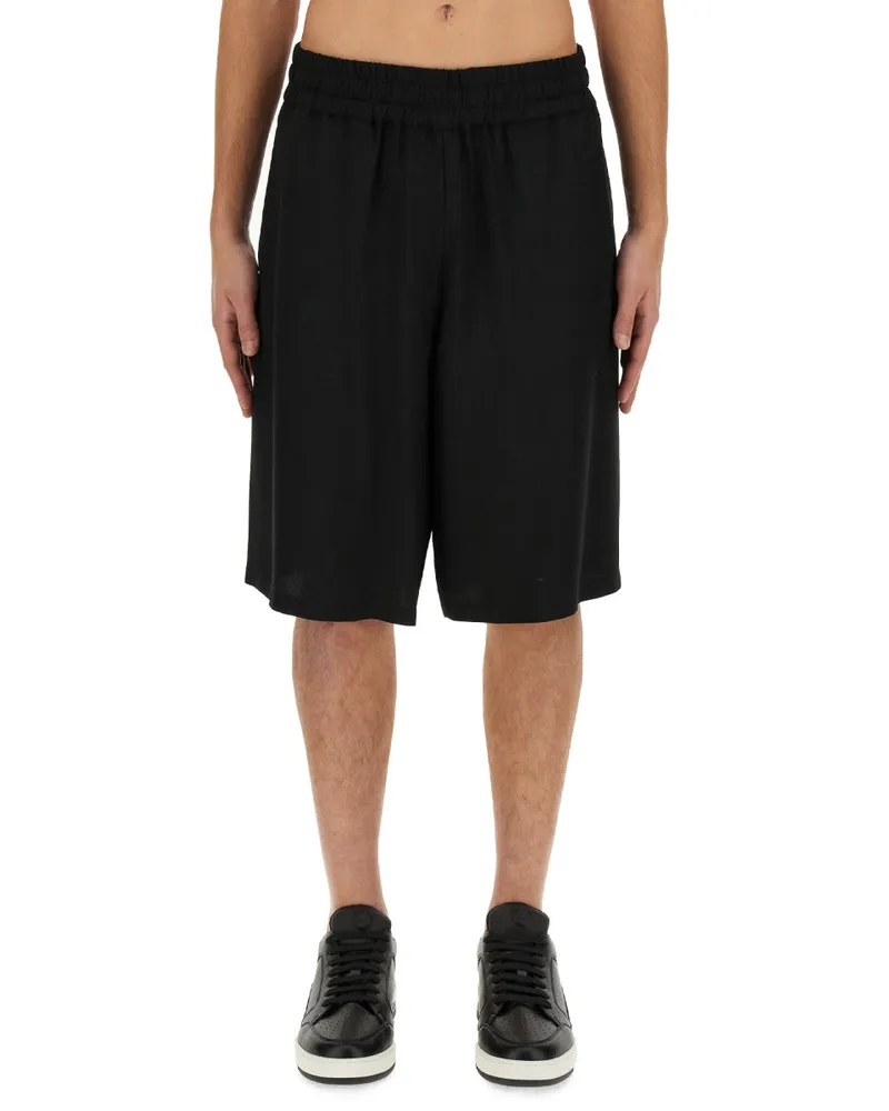 Moschino Logo-Detailed Bermuda Shorts — Black Black