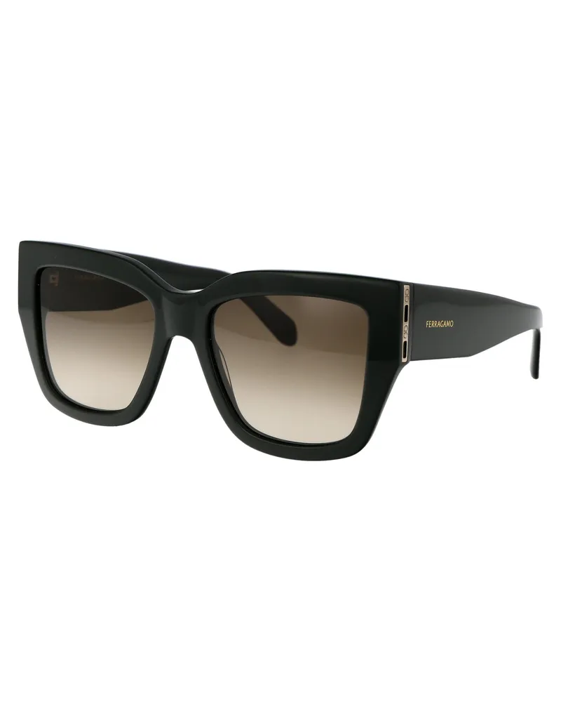 Ferragamo Women's Sunglasses Sf1104s Green Acetate Black