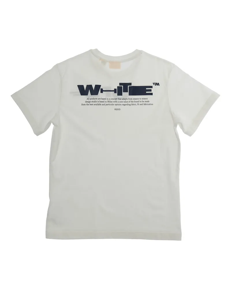 OFF-WHITE Logo-Printed Cotton T-Shirt — White White
