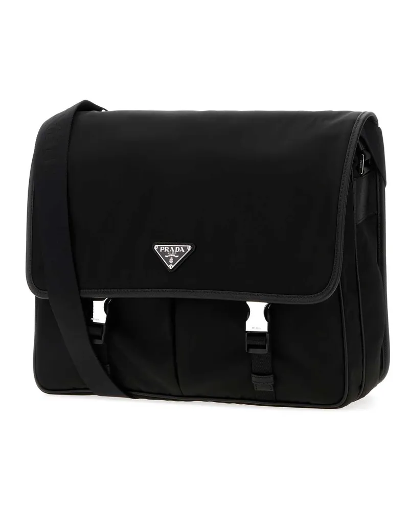 Prada Men's Black Canvas Shopping Bag Nero Borse A Mano Black