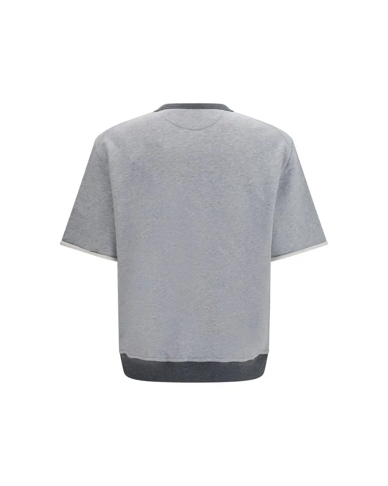 Brunello Cucinelli Men Gray Cotton Sweatshirt Clothing Gray