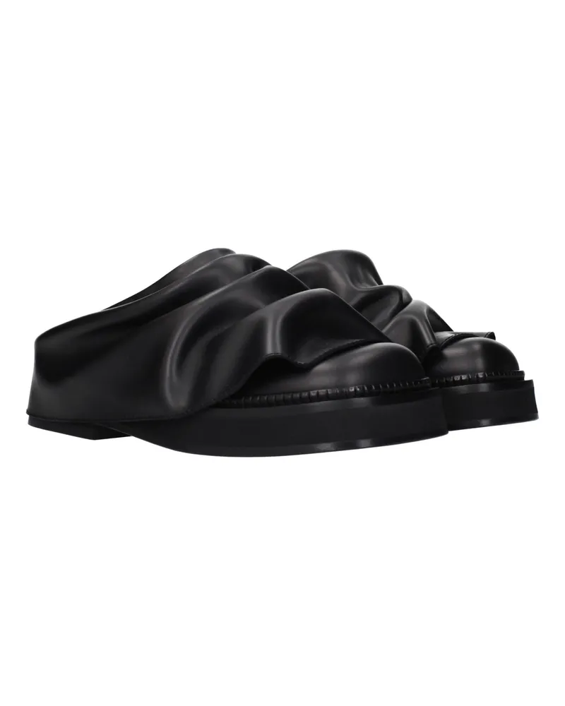 ATTICO Women's Black Leather Slippers Black