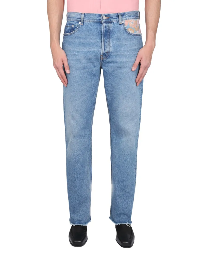 Séfr Floral Cotton Jeans — Azure Azure