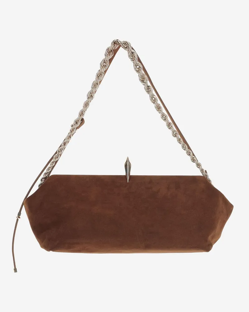 Benedetta Bruzziches Women's Sophia Suede Leather Bag Brown Shoulder Brown